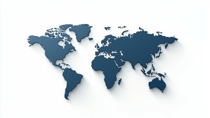 A blue world map with the continents of Africa, America, and Asia