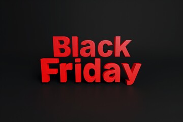 Fototapeta premium Black Friday written in bold red letters on a black background