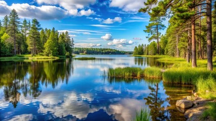 Picturesque Lake Itasca in Itasca State Park, Minnesota, nature, lake, reflection, calm, serene, trees, forest, scenic