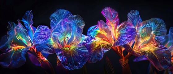 Mystical Iris in a Vivid Rainbow Glow