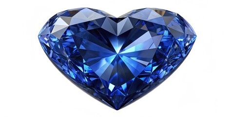 Fototapeta premium Dark blue diamond heart cut in sapphire style , blue, diamond, heart, cut, sapphire, style, gemstone, precious