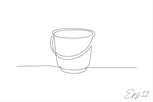 recommend clip art: continuous line of a bucket