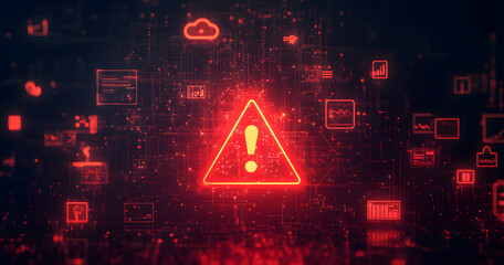 “Illustration of a Red Warning Triangle with an Exclamation Mark”
