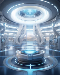 Hall, laboratory, space, modern and hi-tech