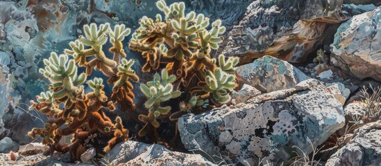 Cholla Cactus In The Rocks