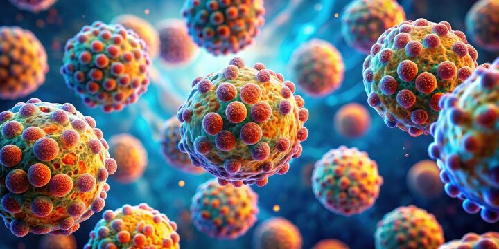 Close-up of Langerhans Islet beta cells producing insulin in the pancreas , insulin, hormone, diabetes