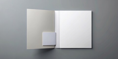 A4 size single pocket reinforced folder mock up isolated on gray background. , folder, mock up, isolated, gray, background