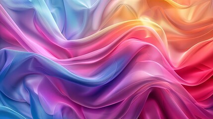 Obraz premium Abstract Wavy Pattern of Vibrant, Multicolored Fabric