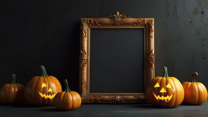 halloween pumpkin frame
