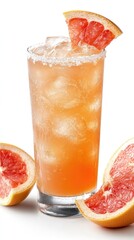 Grapefruit Cocktail with Salt Rim and Ice