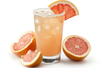 Grapefruit Cocktail with Salted Rim and Fresh Slices