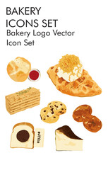 Bakery logo vector icon set 