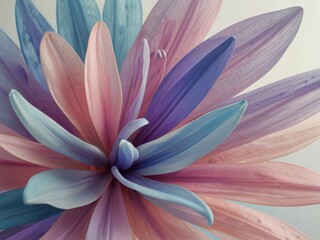 Fototapeta premium Delicate Blue and Peach Pastel Color Flower