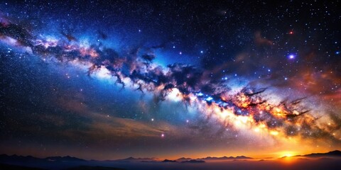 Fototapeta premium A stunning image of the Milky Way galaxy with vibrant colors and twinkling stars, space, astronomy, stars, universe