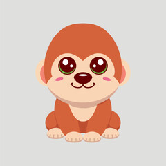 Cute monkey animal cartoon illustration design