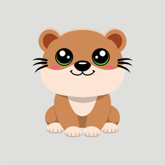 Cute otter animal cartoon illustration design