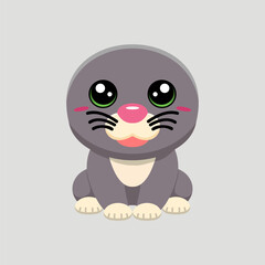 Fototapeta premium Cute sea lion animal cartoon illustration design