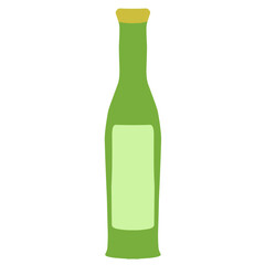 green bottle icon for alcohol vector illustration