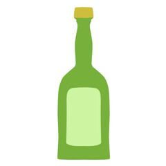 green bottle icon for alcohol vector illustration