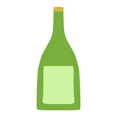 green bottle icon for alcohol vector illustration