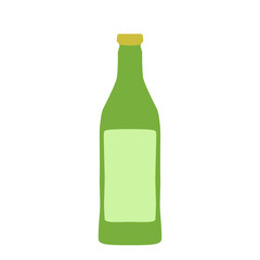 green bottle icon for alcohol vector illustration