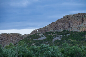 Dikes, natural arch, rock formations, Colorado