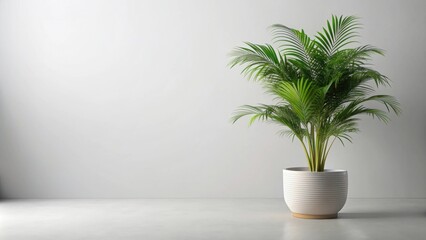 Areca Palm tree in a plant pot isolated on background, minimal and scandinavian style, Realistic render, Areca Palm