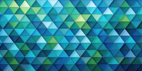 Obraz premium Blue and green abstract geometric pattern with triangle layers, blue, green, abstract, geometric, pattern, triangles, layers