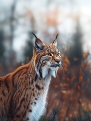 Obraz premium Majestic Lynx, Wild Feline, Predator in Forest