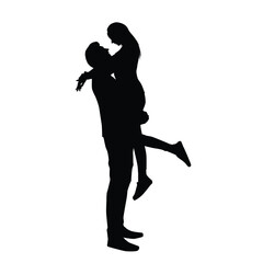 Silhouette of a romantic couple