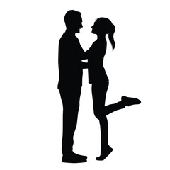 Silhouette of a romantic couple