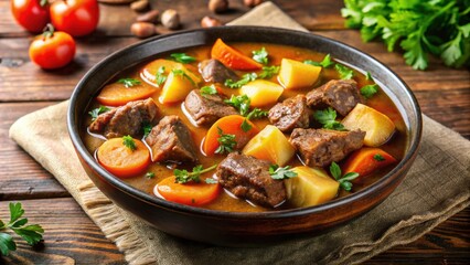 Hearty beef stew with carrots and potatoes , comfort food, hearty, homemade, delicious, stew, meat, vegetables, cooking, meal