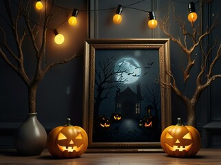 halloween background with pumpkin and pumpkins