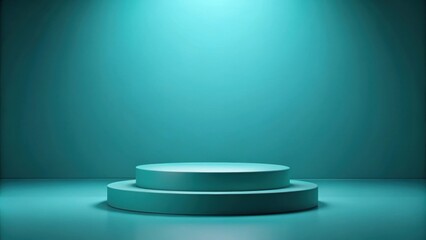 Teal blue podium for showcasing products or winners, teal blue, podium, render, stage, winners, display, presentation