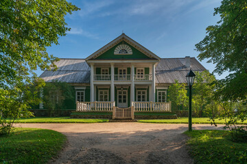 State Museum-Reserve of A. S. Pushkin, view of the Manor house of Peter Gannibal in the village...
