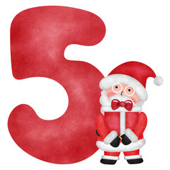 Santa Claus with number.