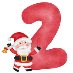 Santa Claus with number.