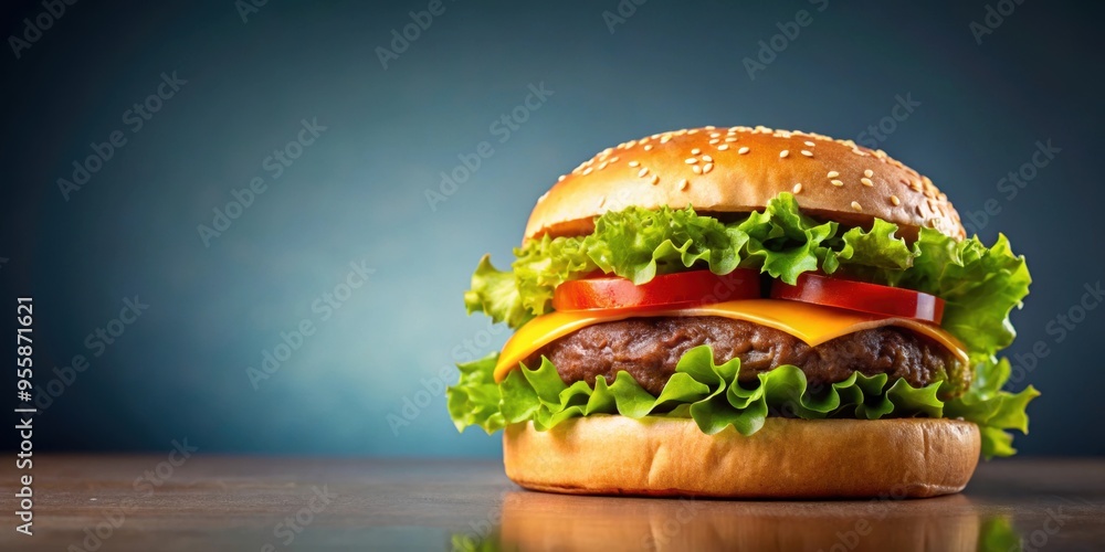 Wall mural hamburger on a background , burger, cheeseburger, fast food, sandwich, lunch, dinner, snack, fast fo