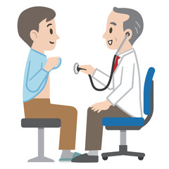 診察をする医師のイラスト