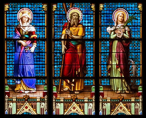Cathedral religious stained glass windows artwork