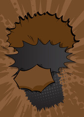 Cartoon black and brown background, comic book backdrop. Retro vector comics pop art design.