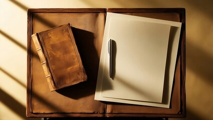 book with blank pages with celebrate national novel writing month.