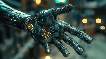 Cybernetic augmentation in cyborg technology, highlighting the enhancement of human abilities through advanced cybernetic implants