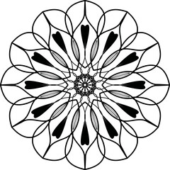 Vector black mandala for coloring book, Ornamental luxury mandala pattern, mandala design