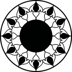 Vector black mandala for coloring book, Ornamental luxury mandala pattern, mandala design