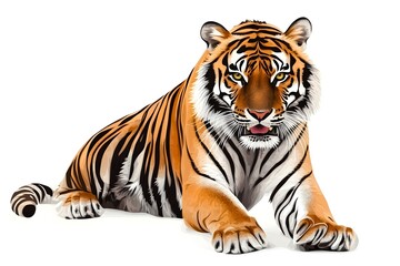 Obraz premium tiger on white background
