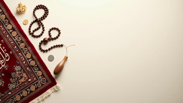 Islamic greeting card, banner, wallpaper or background with copy space for text.