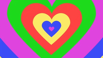 Loopable Heart Background with rainbow colors. hearts background looping animated - Powered by Adobe