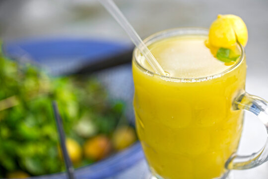 Sugarcane Juice in a glass serving