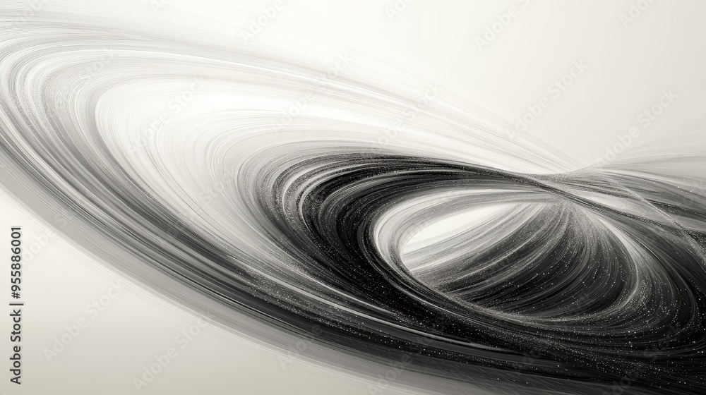 Poster a mesmerizing abstract artwork depicting a swirling vortex in black and white. the image symbolizes 